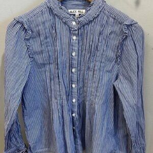Alex Mill Blue Striped Button-Up‎ Shirt Size Small